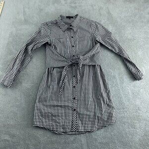 Sanctuary Womens Black & White Gingham Shirt Dress M NWT 1490